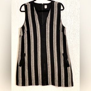 Gap linen striped shift dress with pockets